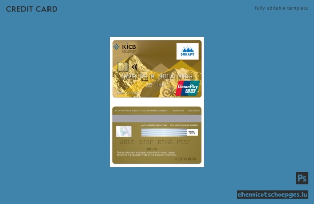 Kirgisistan KICB Bank UnionPay Goldkarte – Beispielvorschau